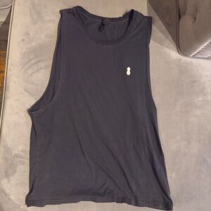 Jj malibu - men's gym shirt -  cotton tank top with white logo - Large